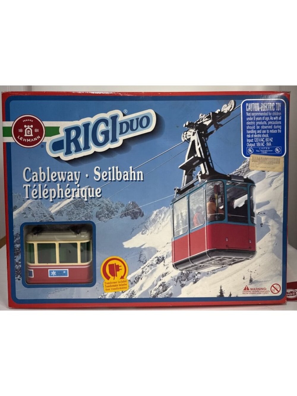 Lehmann RIGI duo Cableway Set 51081 w/ Figures & Tickets Boxed 1996 Stickers